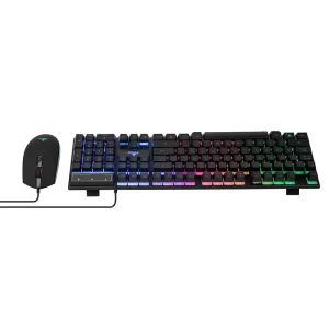 YEYIAN KIT DE TECLADO Y MOUSE PHOENIX, TECLADO 104 TECLAS RETROILUMINACION LED, SILENCIOSAS, MOUSE ILUM LED 4 BOTONES, 2400 DPI SERIE 2001 YKP-20705