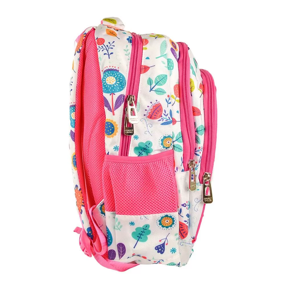 PC-085317 Mochila Escolar Infantil Múltiples Compartimentos Modeo Brooklyn Flores | PERFECT CHOICE - Imagen 2