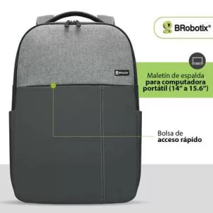 Mochila 15.6 Pulgadas, Praga, Con Asa acolchada, Impermeable, Backpack, Gris, BROBOTIX 6007518