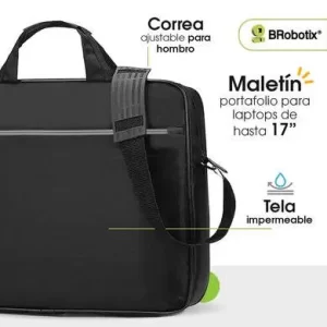 MALETÍN 15.6 A 17 PULGADAS, TIPO PORTAFOLIO PARA LAPTOP, MODELO LEGEND, CON ASA Y CORREA, NEGRO, 406214 BROBOTIX