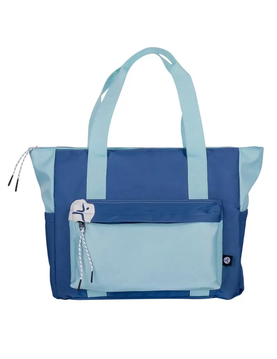 TOTEBAG AZUL PARA LAPTOP 16 Pulgadas TZLB01-V, color azul y turquesa