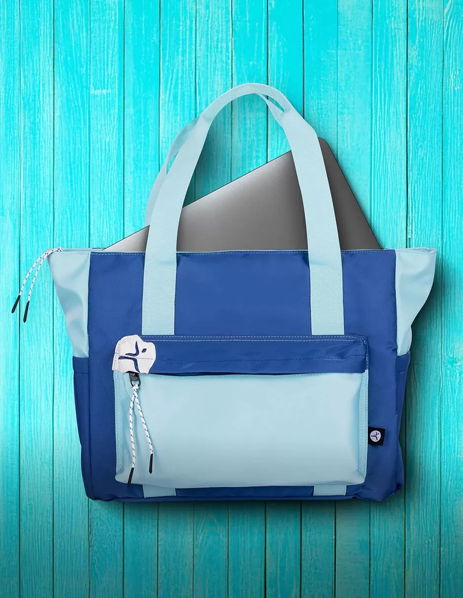 TOTEBAG AZUL PARA LAPTOP 16 Pulgadas TZLB01-V, color azul y turquesa - Imagen 3