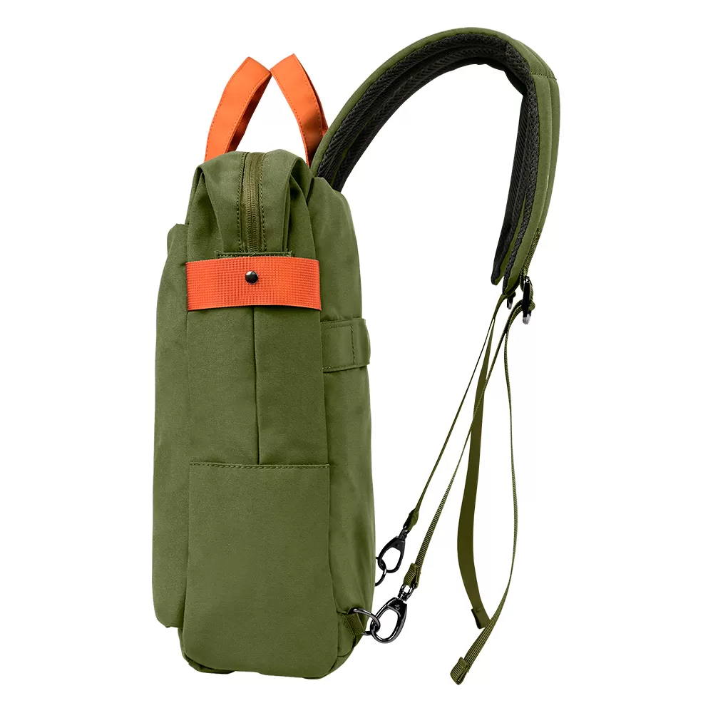 MOCHILA VORAGO BP-301 VINTAGE DOBLE USO LAPTOP 15.6 VERDE - Imagen 2