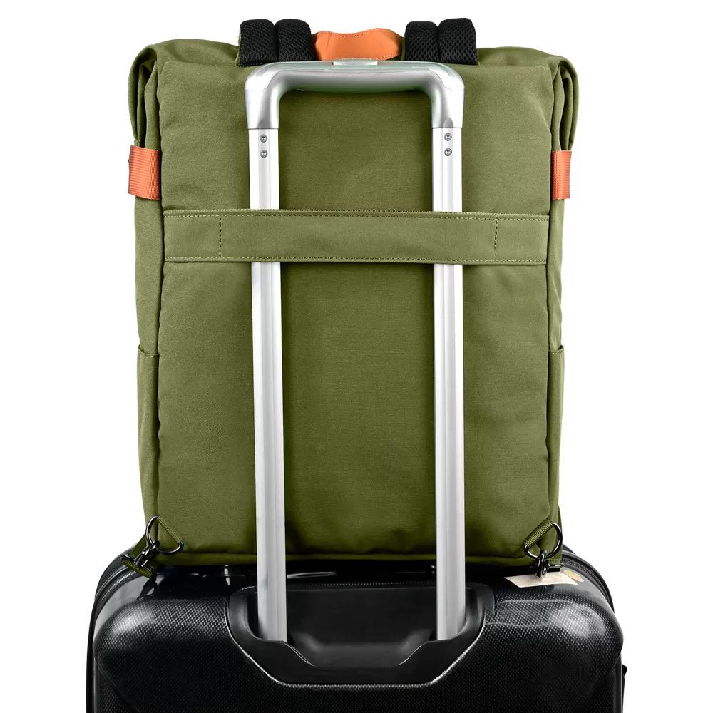 MOCHILA VORAGO BP-301 VINTAGE DOBLE USO LAPTOP 15.6 VERDE - Imagen 3