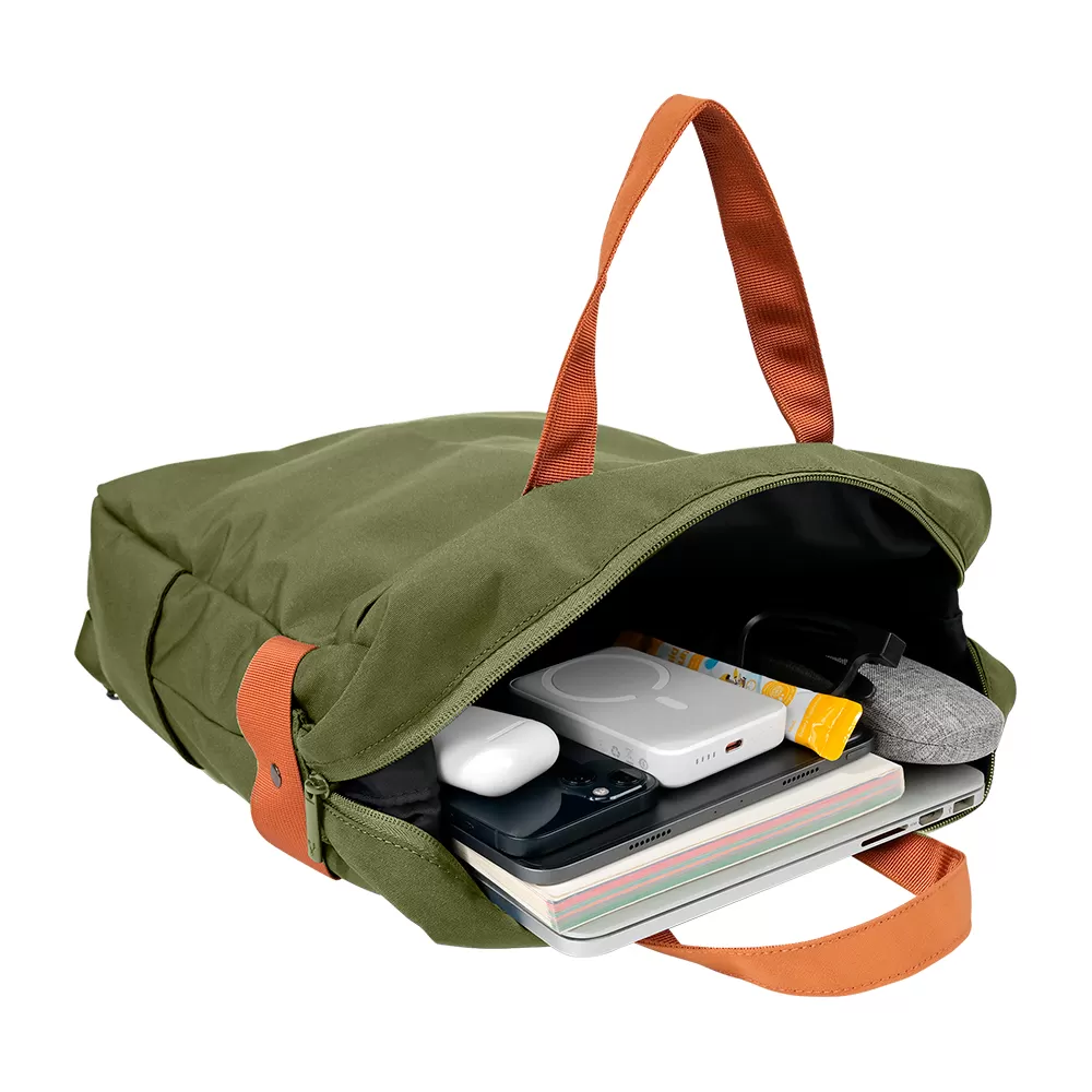 MOCHILA VORAGO BP-301 VINTAGE DOBLE USO LAPTOP 15.6 VERDE - Imagen 4