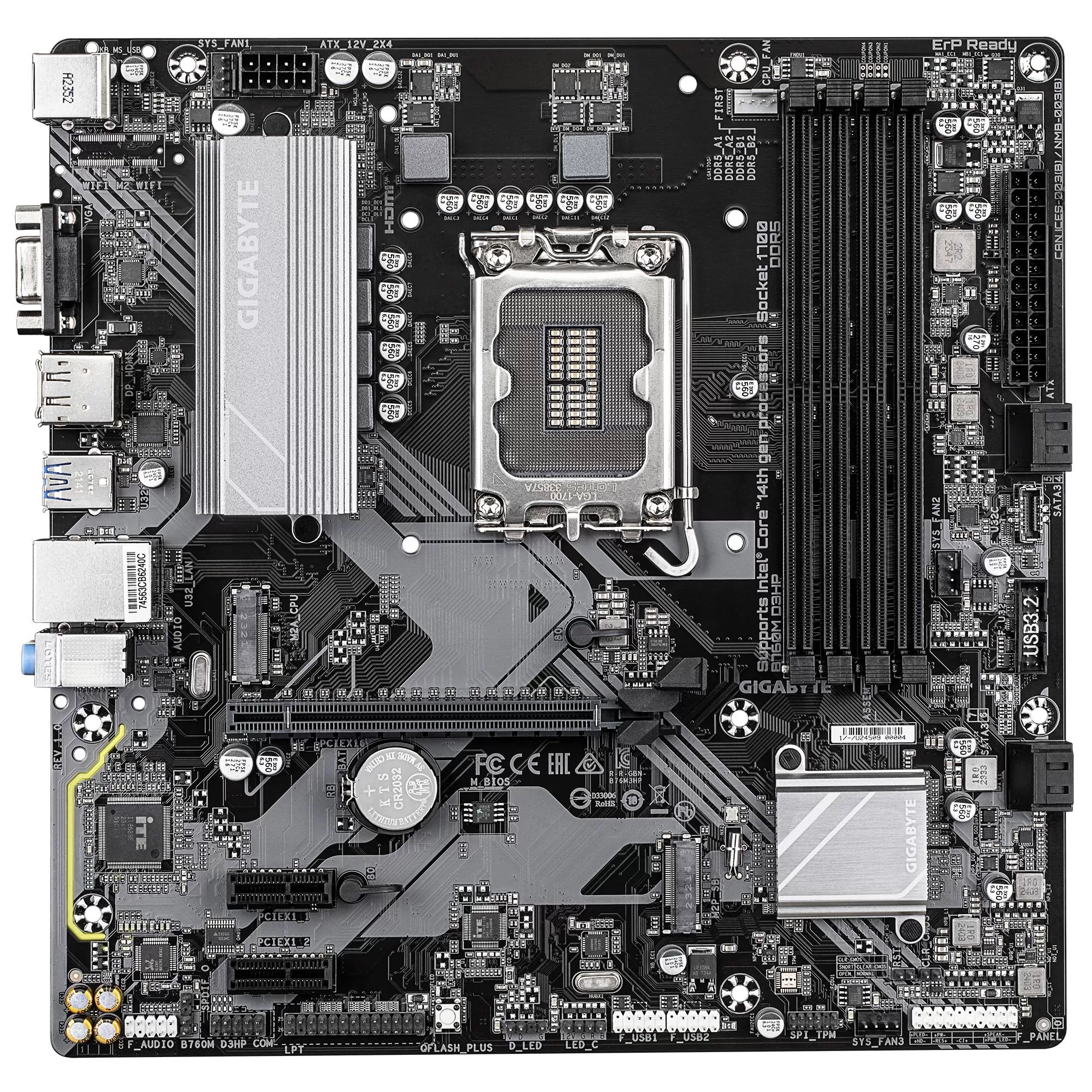 Tarjeta Madre Gigabyte B760M D3HP, Micro-ATX, LGA 1700, Intel B760, DDR5, HDMI/DP para Intel - Imagen 3