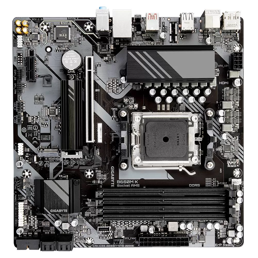 TARJETA MADRE GIGABYTE MICRO ATX, B650M K, DDR5. 256 GB, AM5, PARA AMD - Imagen 2