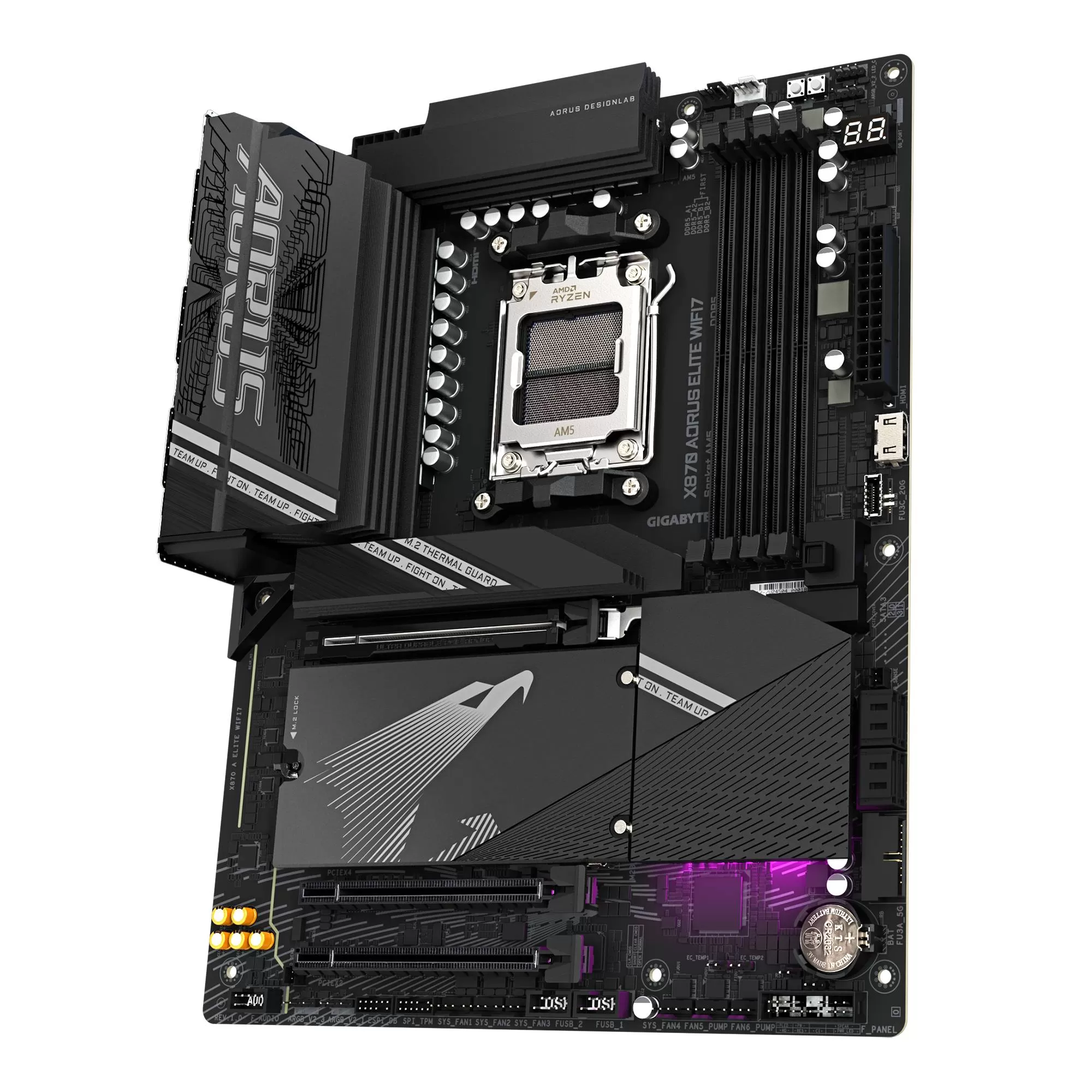 Tarjeta Madre AORUS X870 A ELITE WIFI7, ATX, Socket AM5, 256GB DDR5, para AMD - Imagen 2