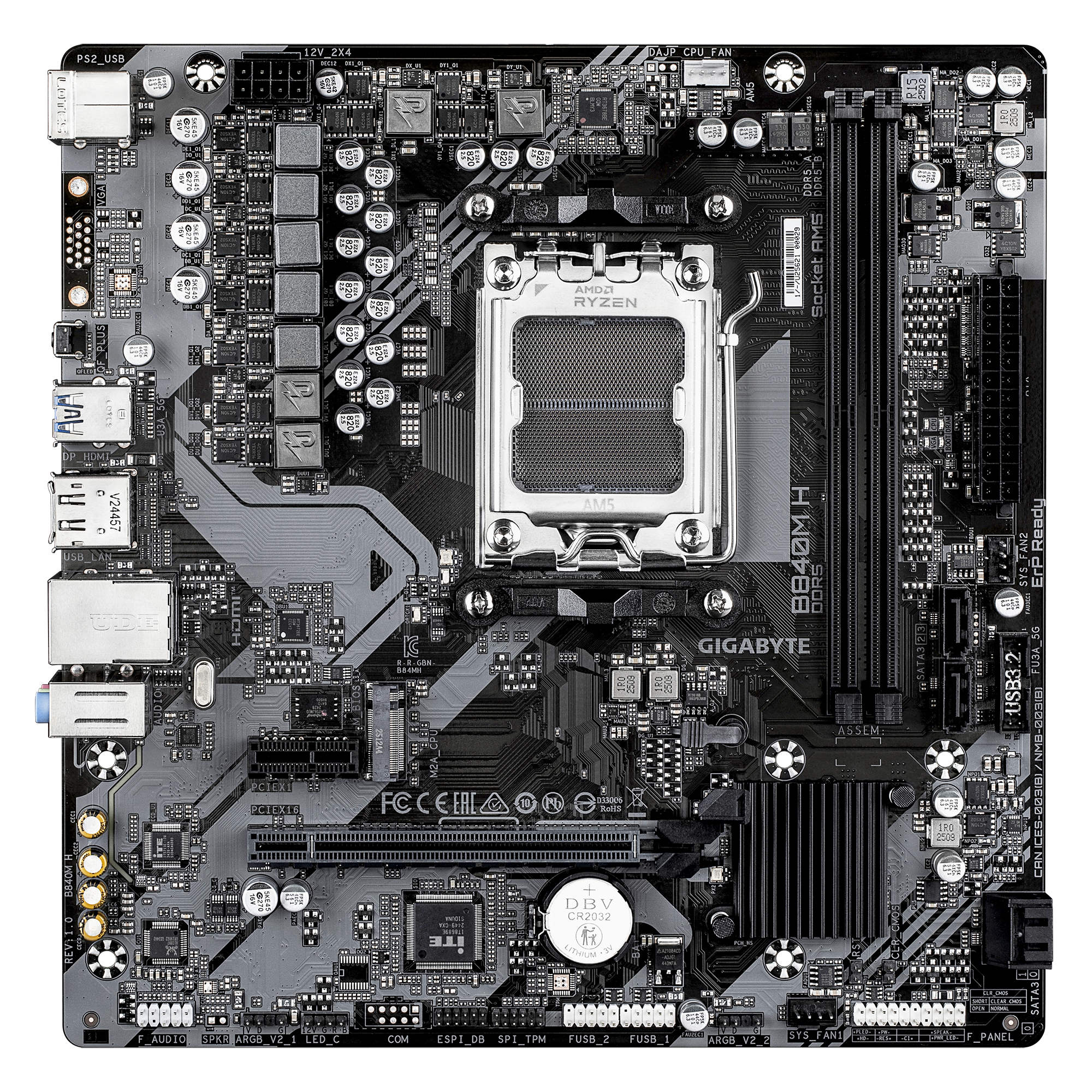 TARJETA MADRE GIGABYTE MICRO ATX B840M H, DDR5, AM5, 128 GB, PARA AMD