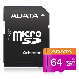 Memoria Micro SD ADATA UHS-I U1, 64 GB, 30 MB/s, 10 MB/s, Negro