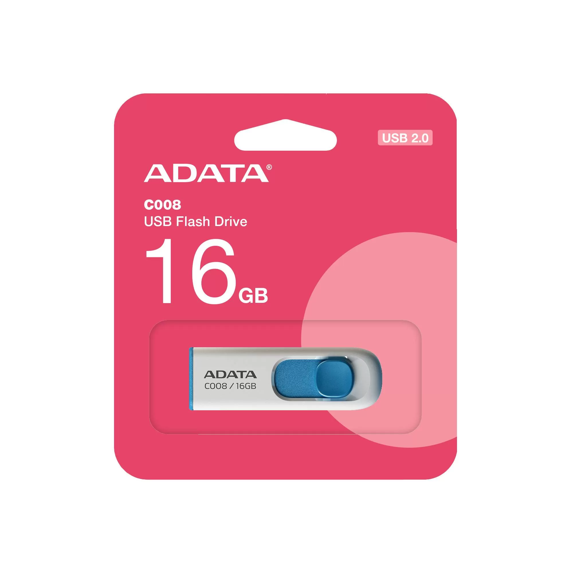 Memoria USB ADATA C008, Color blanco, 16 GB, USB 2.0 - Imagen 2