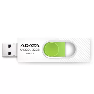 Memoria USB ADATA AUV320-32G-RWHGN, Blanco/Verde, 32 GB, USB 3.2