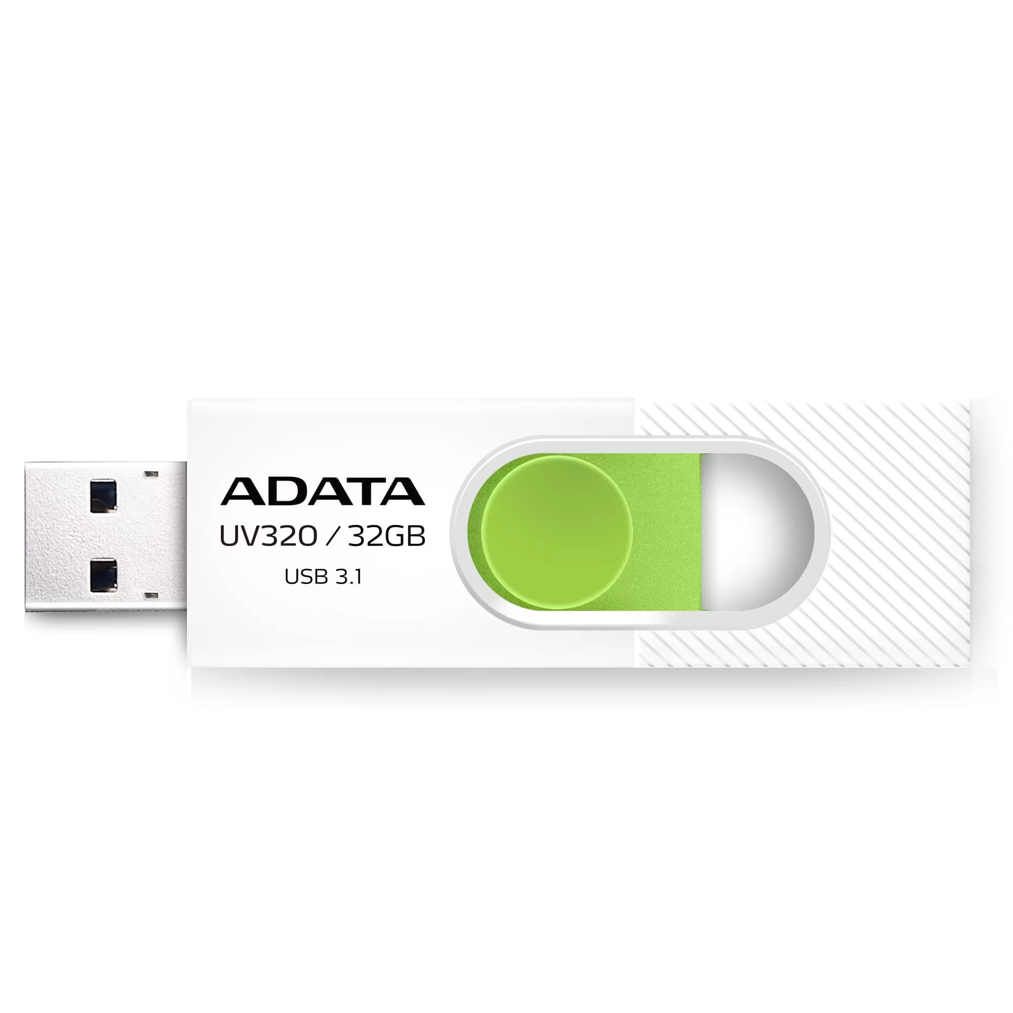 Memoria USB ADATA AUV320-32G-RWHGN, Blanco/Verde, 32 GB, USB 3.2