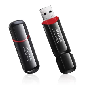 Memoria USB ADATA UV150, Negro, 64 GB, USB 3.2 (retrocompatible con 3.0 y 2.0), 100 MB/s