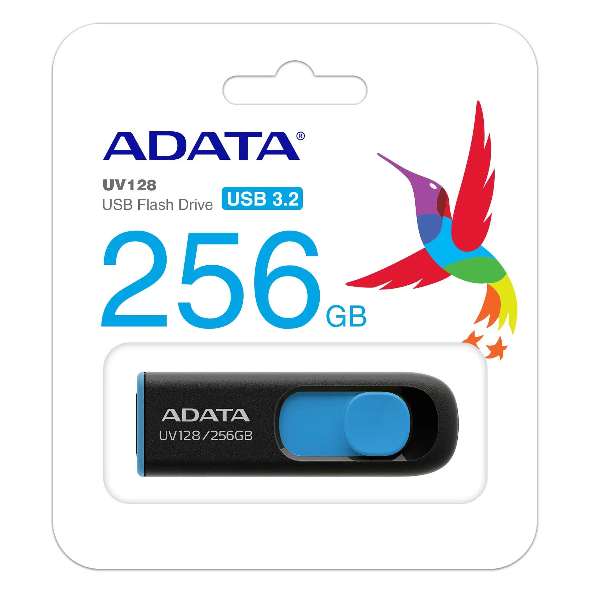 Memoria USB ADATA AUV128-256G-RBE, Negro / Azul, 256 GB, USB 3.2 Gen1 - Imagen 7