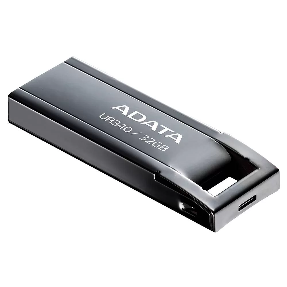Memoria USB de 32GB UR340 3.2 Gen 1 (retrocompatible 3.0 y 2.0), diseño elegante sin tapa. Color Metálico negro. AROY-UR340-32GBK - Imagen 2