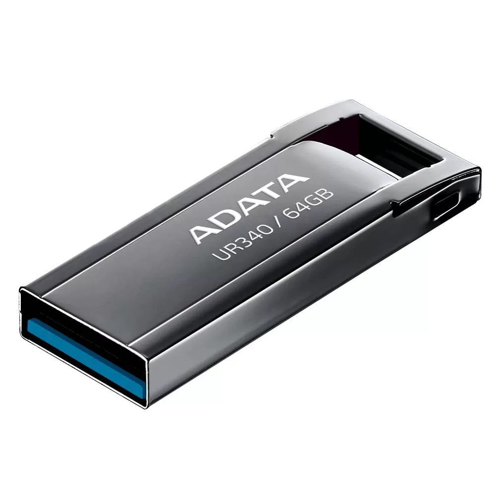 Memoria USB de 64GB UR340 3.2 Gen 1 (retrocompatible 3.0 y 2.0), diseño elegante sin tapa. Color Metálico negro. AROY-UR340-64GBK - Imagen 3