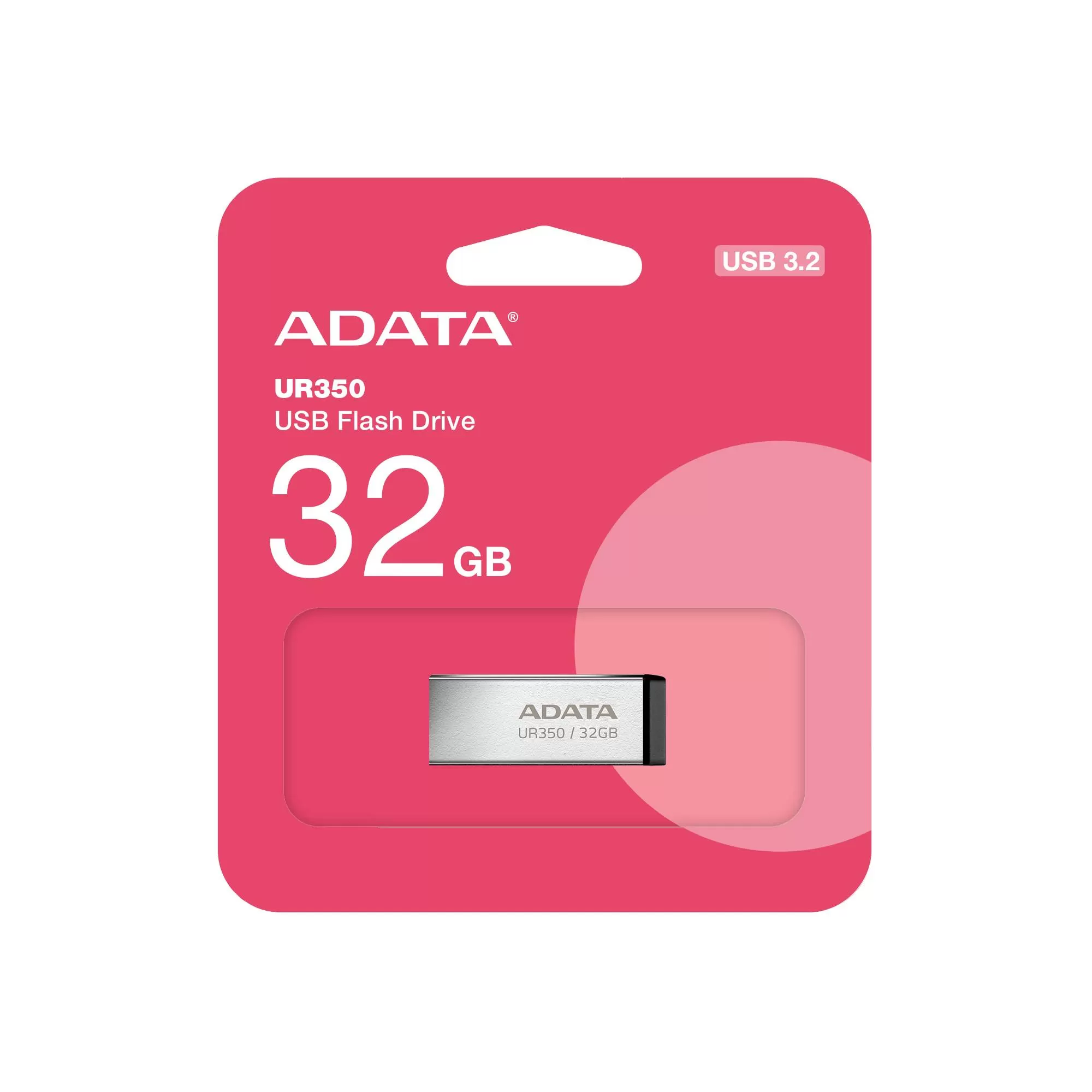 Memoria USB de 32GB UR350 3.2 Gen 1 (retrocompatible 3.0 y 2.0), diseño elegante sin tapa. Color Metálico, negro. UR350-32G-RSR/BK - Imagen 3