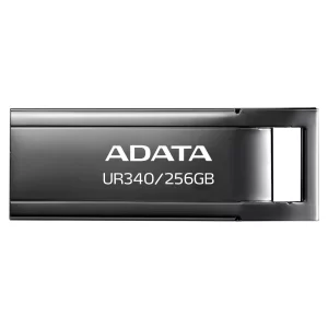 Memoria USB de 256GB UR340 3.2 Gen 1 (retrocompatible 3.0 y 2.0), diseño elegante sin tapa. Color Metálico negro. AROY-UR340-256GBK