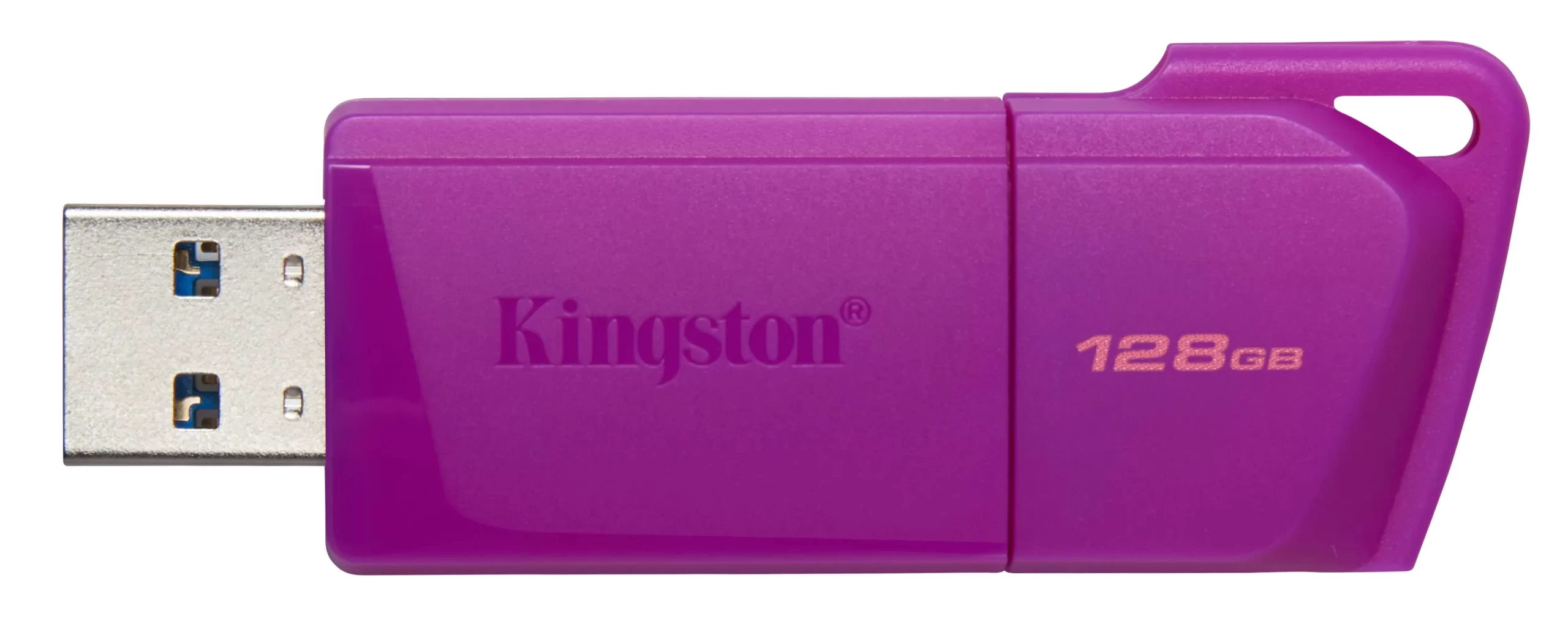 MEMORIA USB KINGSTON DATATRAVELER EXODIA M 128GB 3.2 GEN 1 RETRÁCTIL MORADO NEON