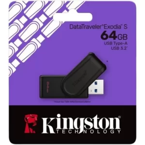 MEMORIA USB KINGSTON DATATRAVELER EXODIA S 64GB 3.2 GEN 1 TAPA GIRATORIA