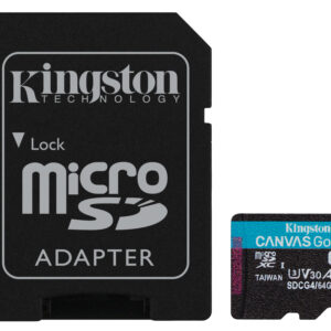 MEMORIA MICROSD KINGSTON CANVAS GO! PLUS GEN4 64GB R.200MB/S CL10 UHS-I U3 V30 A2