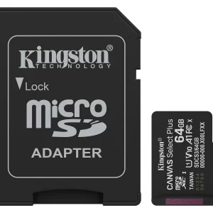 MEMORIA MICROSD KINGSTON CANVAS SELECT PLUS GEN3 64GB R.100MB/S CL10 UHS-I U1 V10 A1