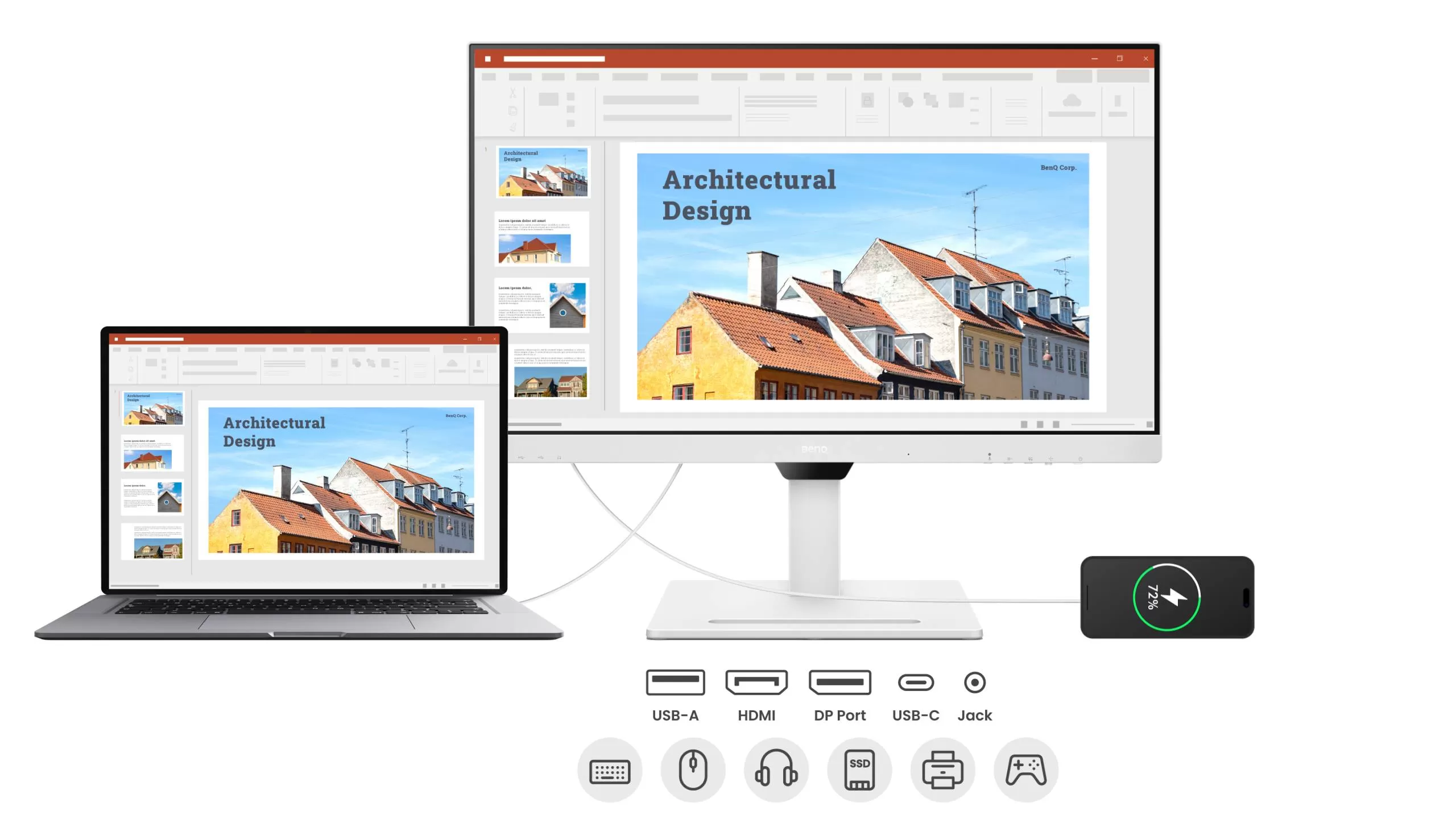 MONITOR BENQ GW2790QT 2KUSB 9H.LLGLA.TBL, LED de 27 Pulgadas, Wide Screen. Resolución: 2K QHD (2560 x 1440). Panel IPS / Anti-Glare - Imagen 3