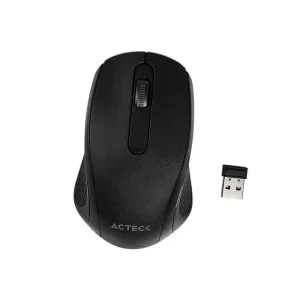 Mouse ACTECK Inalámbrico 2.4 GHZ 1600 DPI 3 LVLS WINDOWS-LINUX-MAC OS SLIM Negro OPTIMIZE MI240