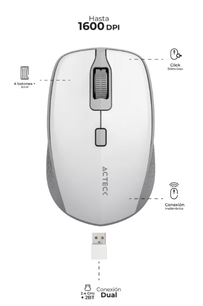 Mouse Inalambrico 2.4Ghz OPTIMIZE TRIP MI670