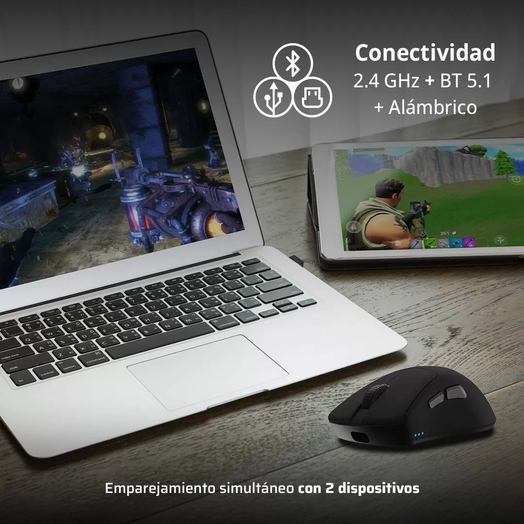 Mouse Gamer Inalámbrico DRIFT PERFORM MG5 BALAM RUSH Conectividad USB Dongle 2.4ghz - Imagen 3