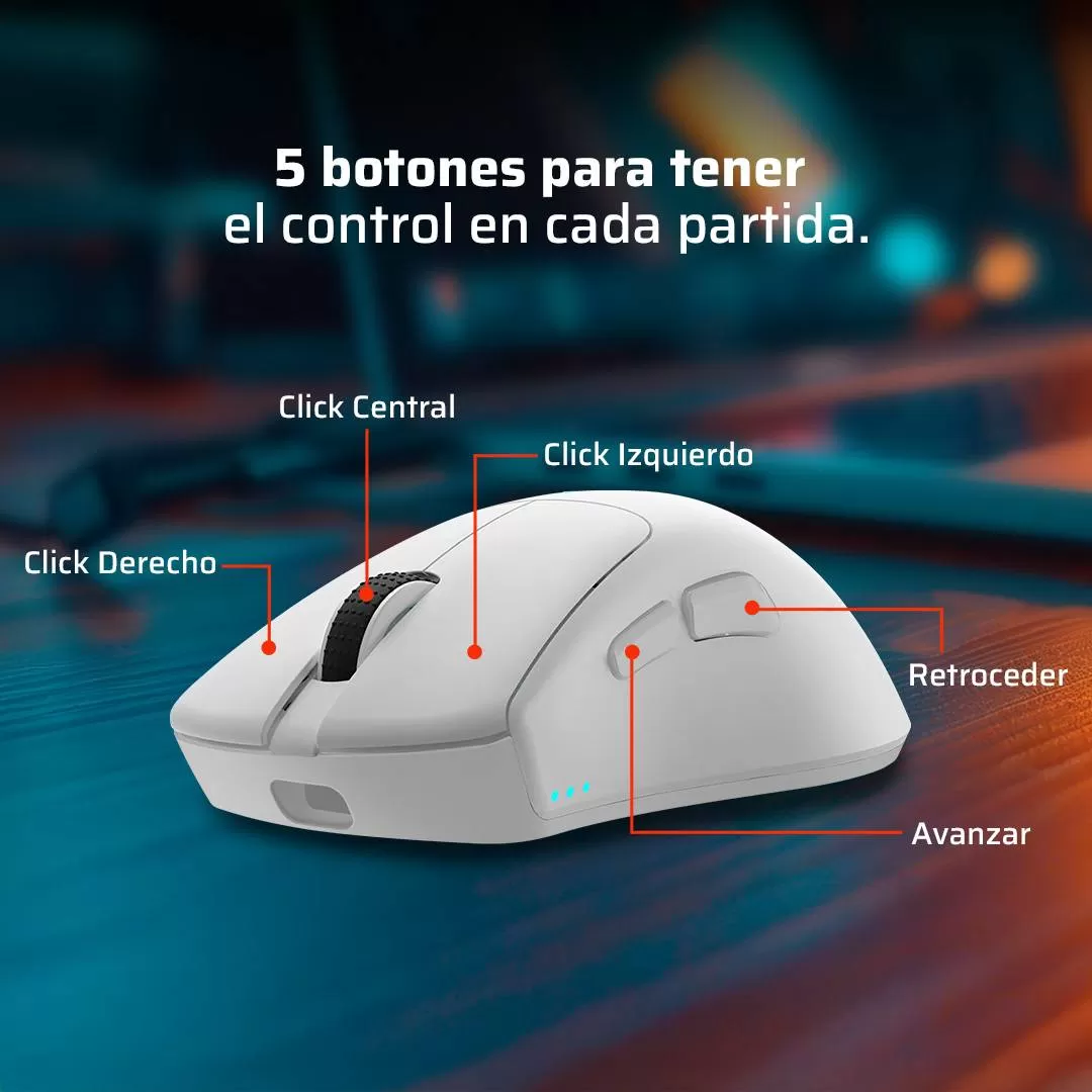 Mouse Gamer Inalámbrico DRIFT PERFORM MG5 BALAM RUSH Conectividad USB Dongle 2.4ghz - Imagen 2