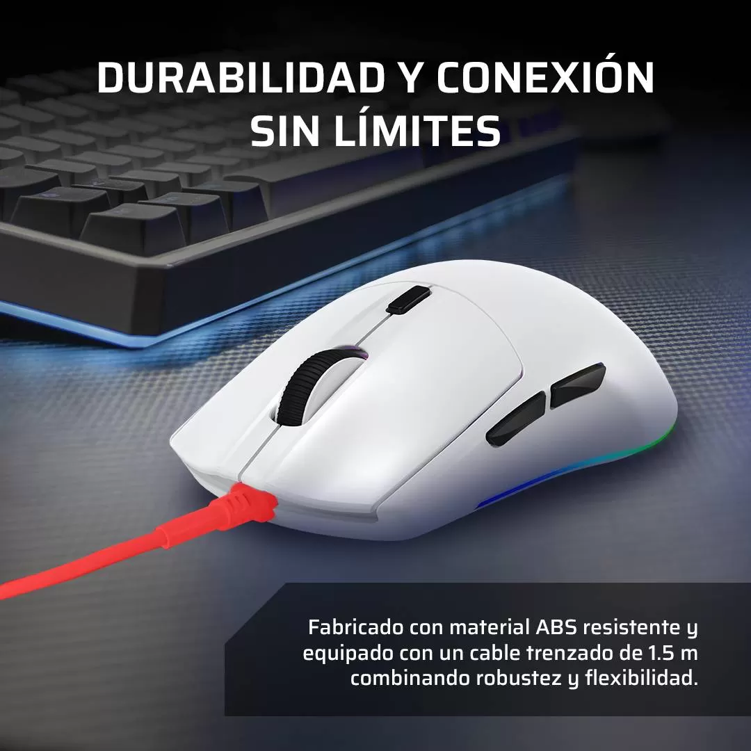 Mouse Gamer Alámbrico DRIFT PLUS MG3 BALAM RUSH Conectividad USB A, 6 Botones, RGB, Clic Silencioso - Imagen 3
