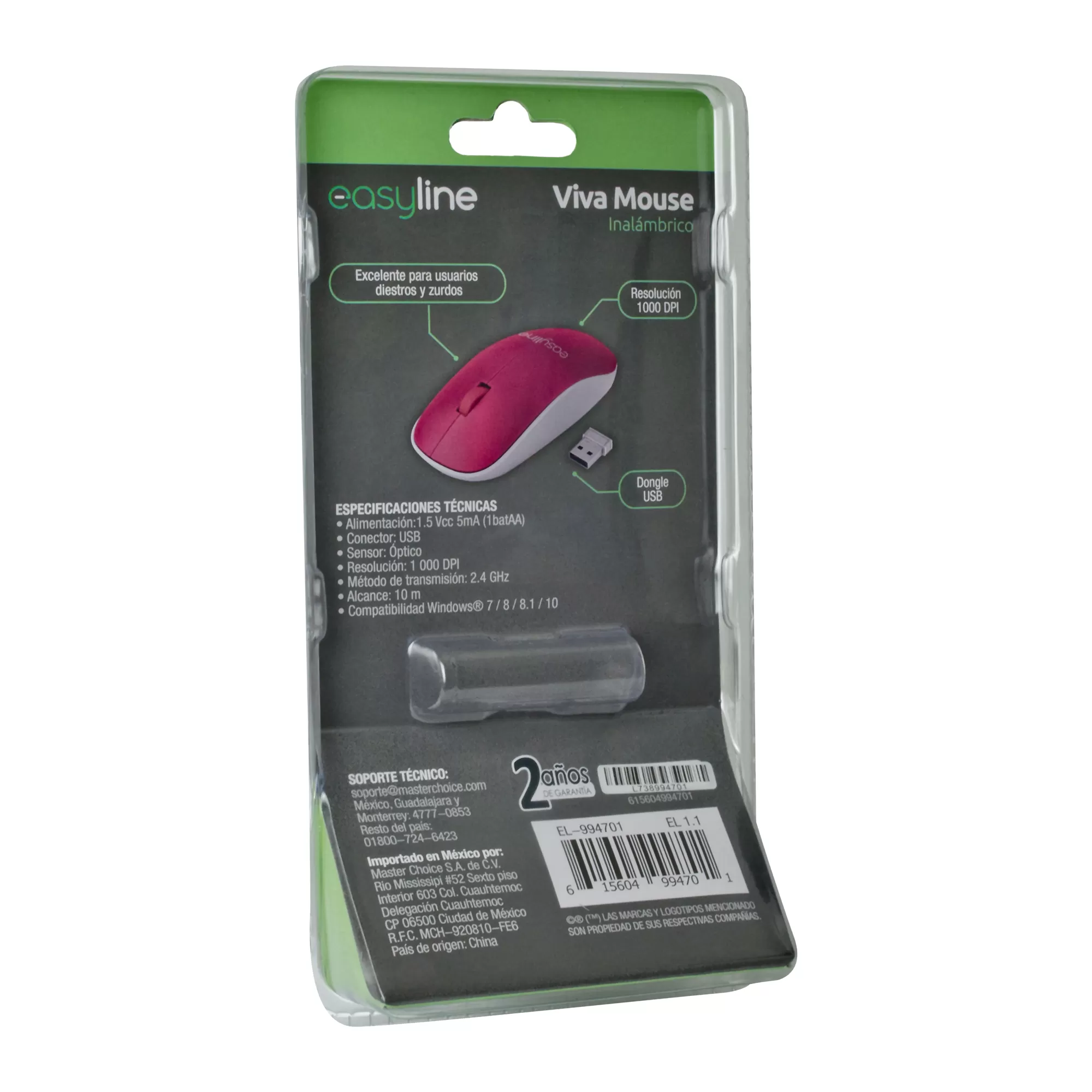 Mouse Inalámbrico Viva (Magenta) Easy Line - Imagen 7