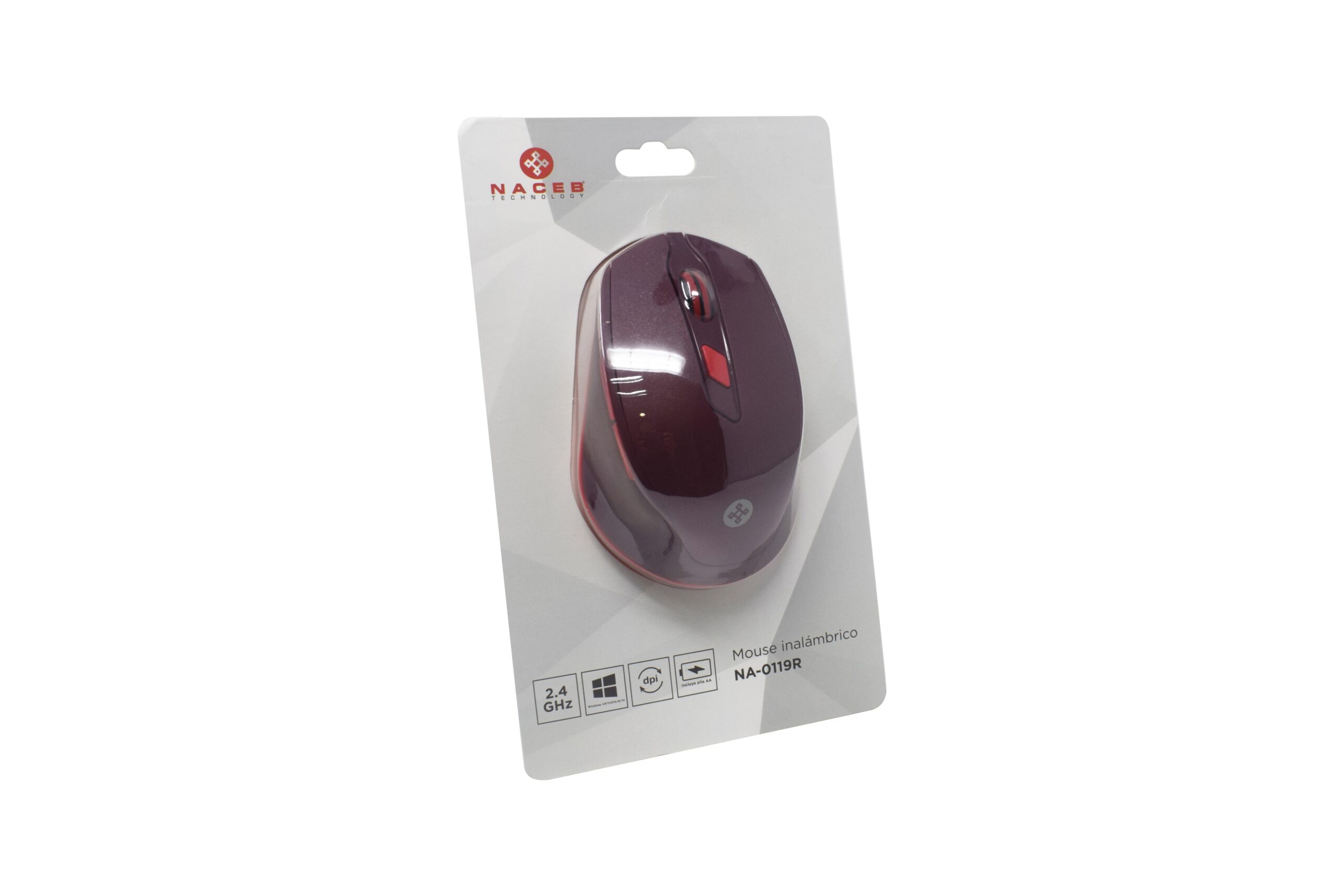 Mosue Naceb Technology NA-0119R, Rojo, 6 botones, Inalámbrico, 1200 - 2400 DPI - Imagen 2