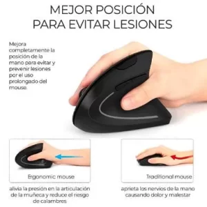 MOUSE INALAMBRICO ERGONOMICO VERTICAL RECARGABLE DPI AJUSTABLE, BROBOTIX  6000816