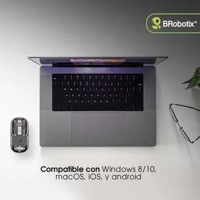 MOUSE INALÁMBRICO RECARGABLE, MODELO GLASS, CONEXIÓN BLUETOOTH 5.3/2.4 GHz, 1600 DPI, 6000823 BROBOTIX - Imagen 3