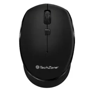 Mouse inalámbrico Start Black TechZone, hasta 1600 DPI's, 3 botones, textura en rubber, 1 año de garantía.