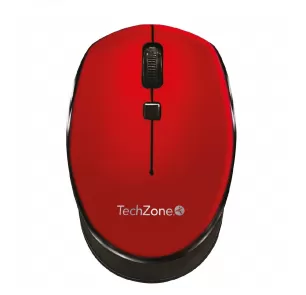 Mouse inalámbrico Start Red TechZone, hasta 1600 DPI's, 3 botones, textura en rubber, 1 año de garantía.