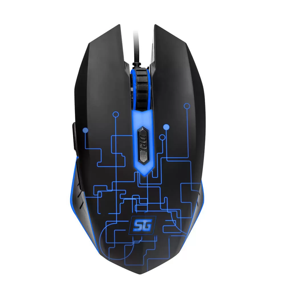 Mouse Iluminado Alámbrico Gamer VORAGO Start the Game MO-501, 3,200 DPIs