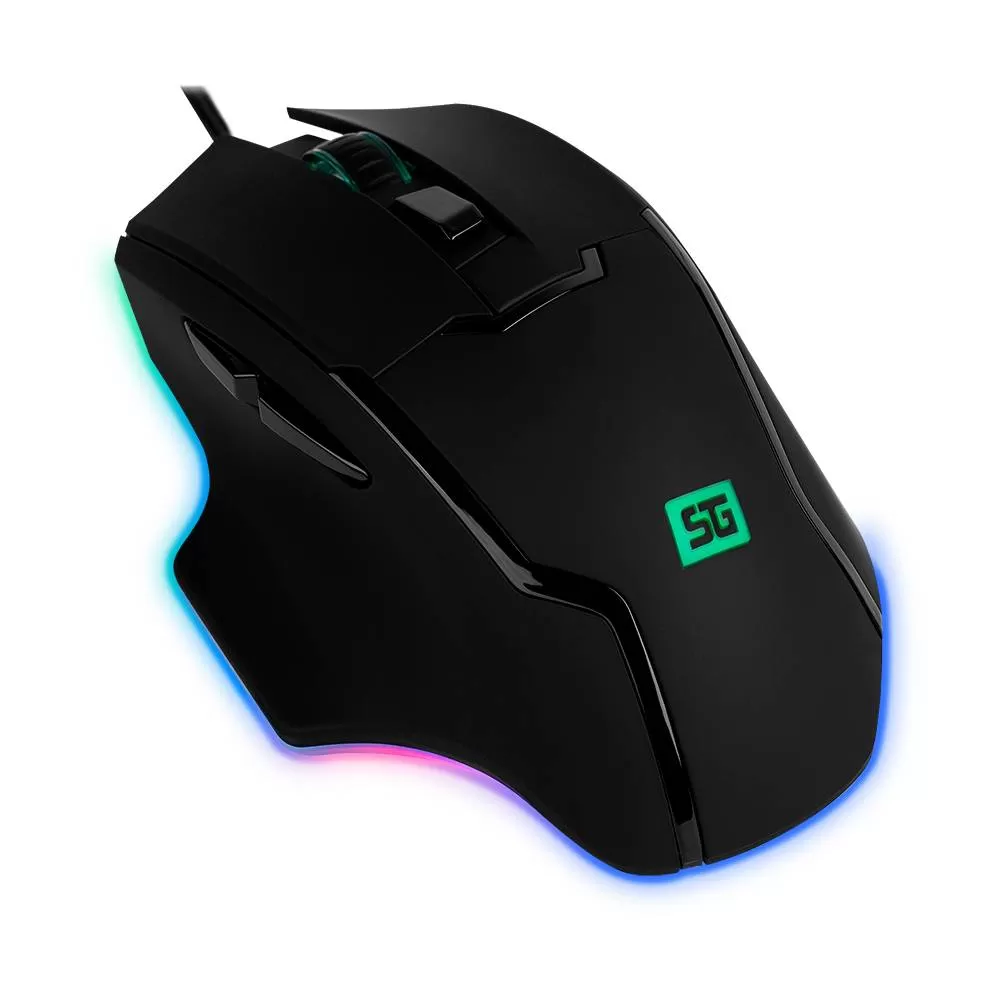 MOUSE VORAGO START THE GAME MO-504 RGB CONFIGURABLE SOFTWARE HASTA 6,400 DPI'S USB NEGRO
