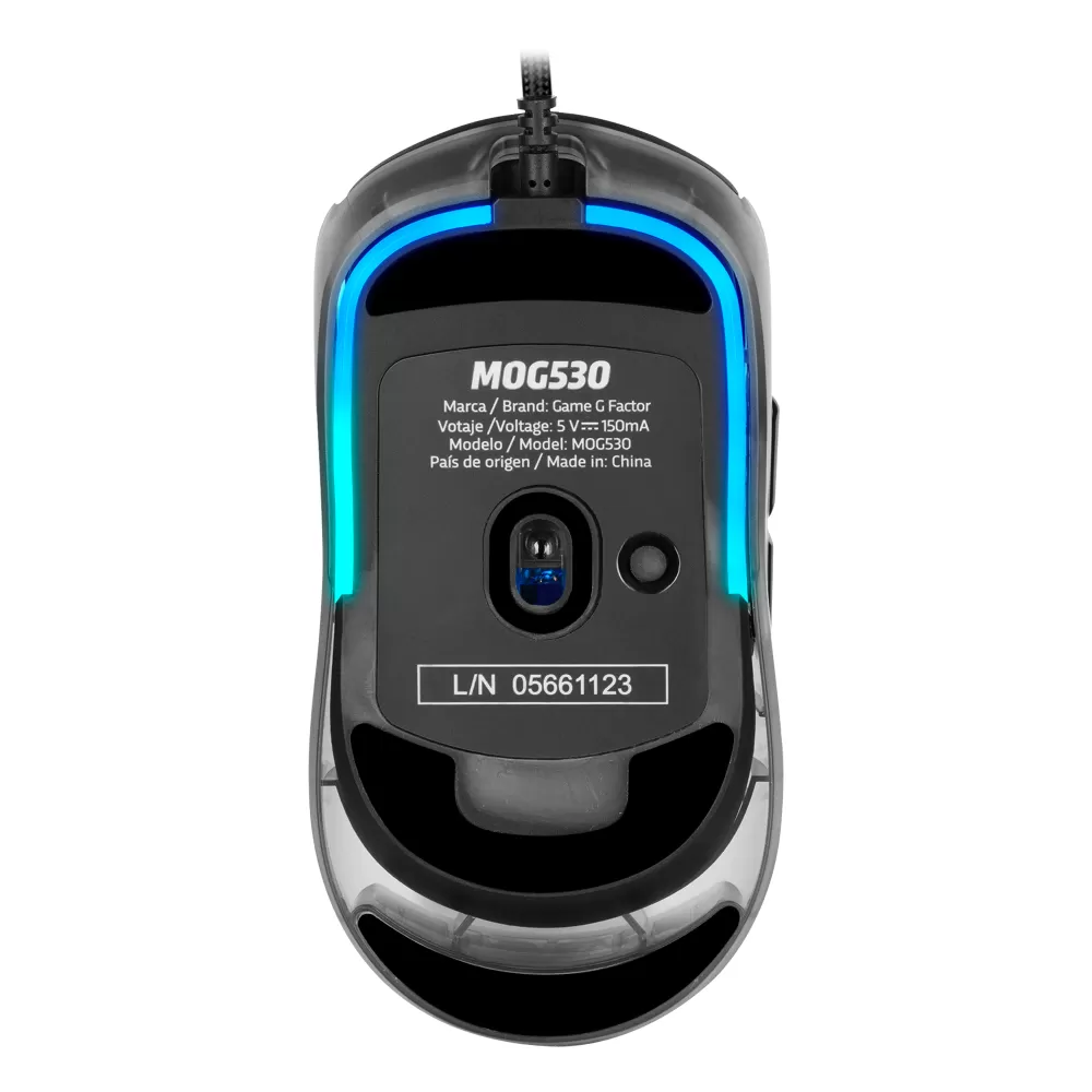 MOUSE GAME FACTOR MOG530-BK, CARCASAS INTERCAMBIABLES, PIXART 3327, 12,000 DPI, RGB, USB, NEGRO - Imagen 5