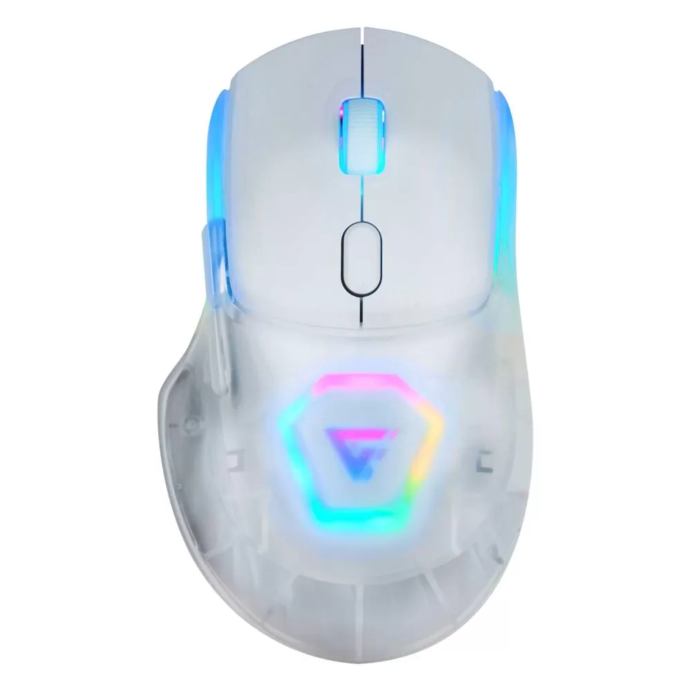MOUSE GAME FACTOR MOW700-WH, CARCASAS INTERCAMBIABLES, 2.4G+BT, PIXART 3395, 26,000 DPI, RGB, BLANCO - Imagen 2