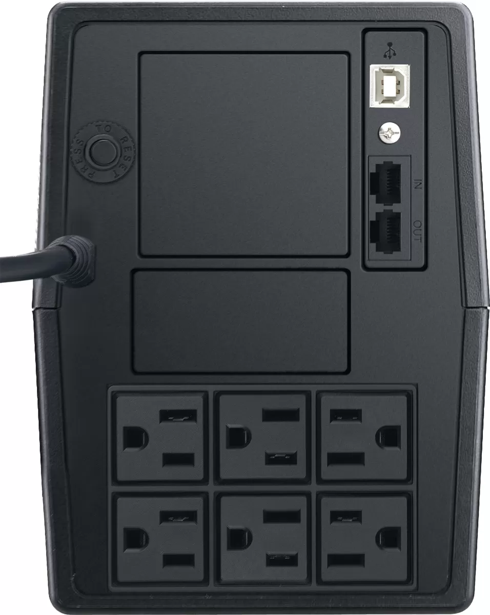 No Break interactivo Optima 1250, 1250VA/600W, 6 NEMA 5-15R regulados y respaldados, Entrada 100/132 VAC, RJ11/RJ45, salida 110/120 VAC, Indicador LED - Imagen 3