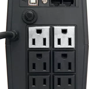 No break interactivo OPTIMA 800, 800VA/480W, Voltaje 120/127 +/-5%, 6 NEMA 5-15R 4 respaldadas/2 reguladas, FP 0.6, Proteccion de linea RJ11/RJ45, LEDS