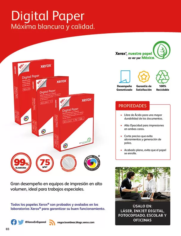 XEROX PAPEL DIGITAL ROJO OFICIO 99% BLANCURA - Imagen 5