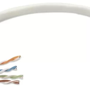 Bobina de cable de red UTP, Solida, 362320, Aluminio con recubrimiento de Cobre (CCA), 305m, CAT 5e, Color Gris, 4 pares, 24AWG