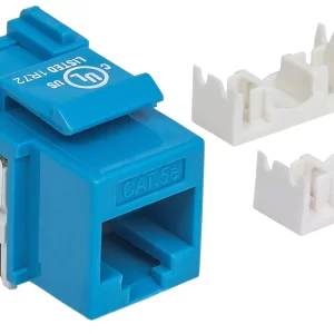 210546 JACK RJ45 CAT5E KEYSTONE DE IMPACTO AZUL, Para uso con cable sin blindar (UTP) Cat5e, Compatible con herramientas de impacto 110 y Krone