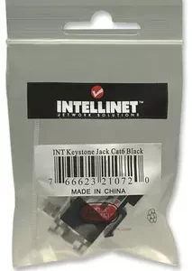 Keystone Jack INTELLINET, Cat 6, De plástico, Negro