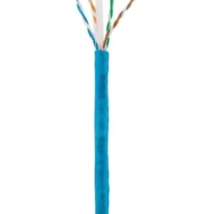 Bobina de cable de red UTP, Solida, 704670, Aluminio con recubrimiento de Cobre (CCA), 305m, CAT 6, Color Azul, 4 pares, 23AWG